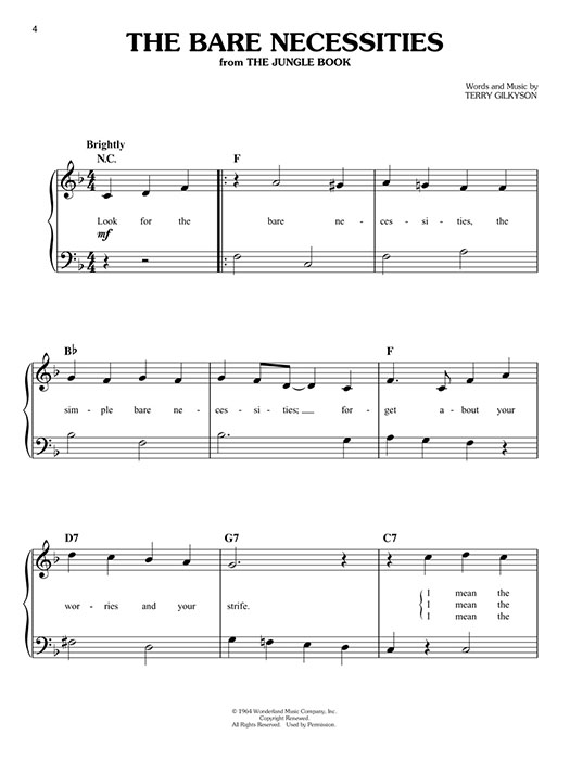 Disney Fun Songs Easy Piano
