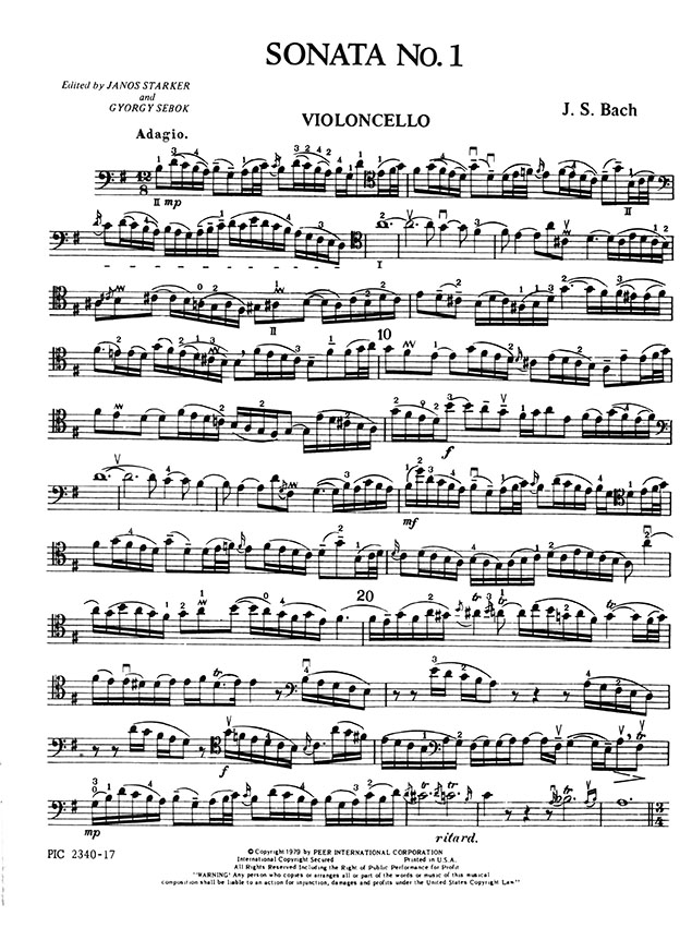 Bach Three Sonatas (Originally Composed for Viola da Gamba) BWV 1027 - 1029 for Violoncello and Piano