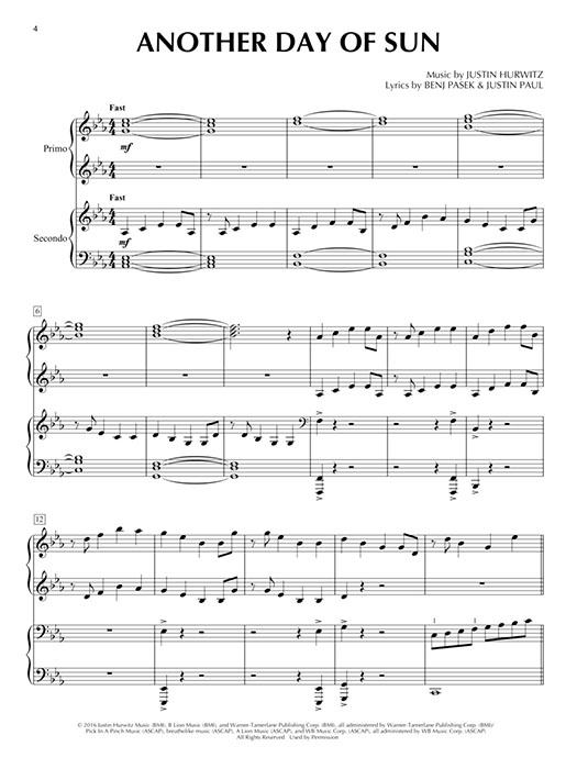 La La Land for Piano Duet