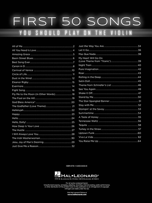 First 50 Songs You Should Play on the Violin