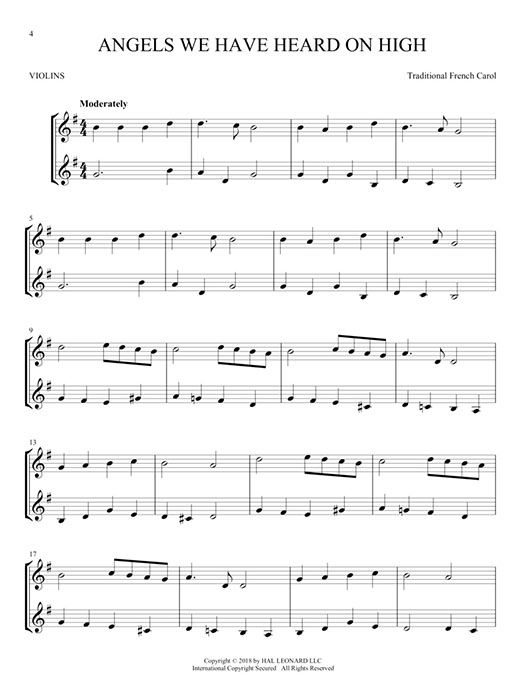 Christmas Carols for Two Violins