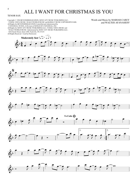 101 Christmas Songs for Tenor Sax 101 Christmas Songs for Tenor Sax