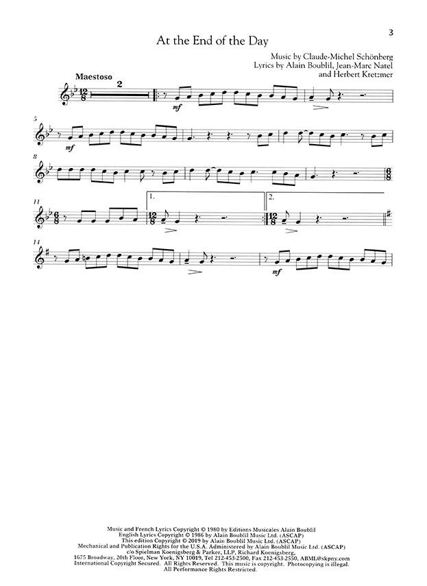 Les Misérables for Classical Players Clarinet & Piano Les Misérables for Classical Players Clarinet & Piano