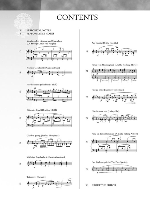 Schumann Scenes From Childhood (Kinderscenen) , Opus 15 for Piano