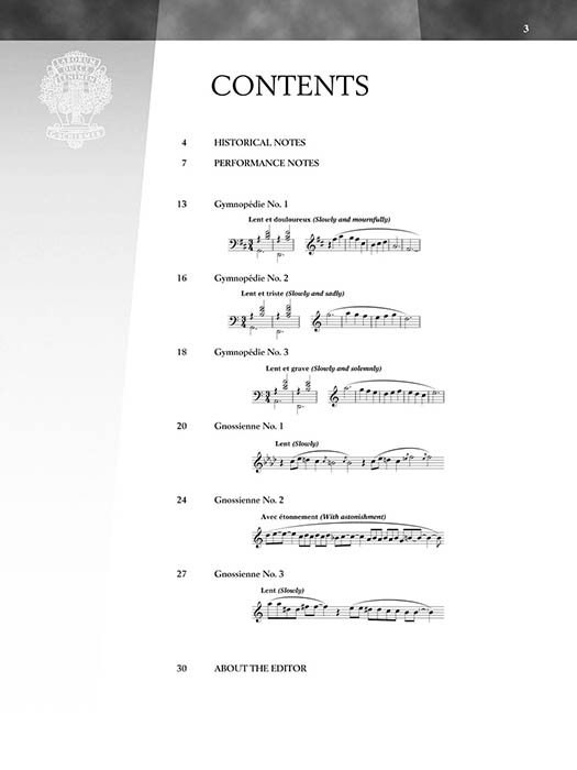 Satie Gymnopédies and Gnossiennes for Piano