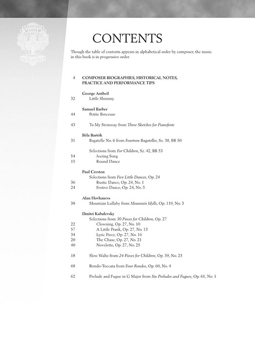 The 20th Century: Intermediate Level for Piano The 20th Century: Intermediate Level for Piano