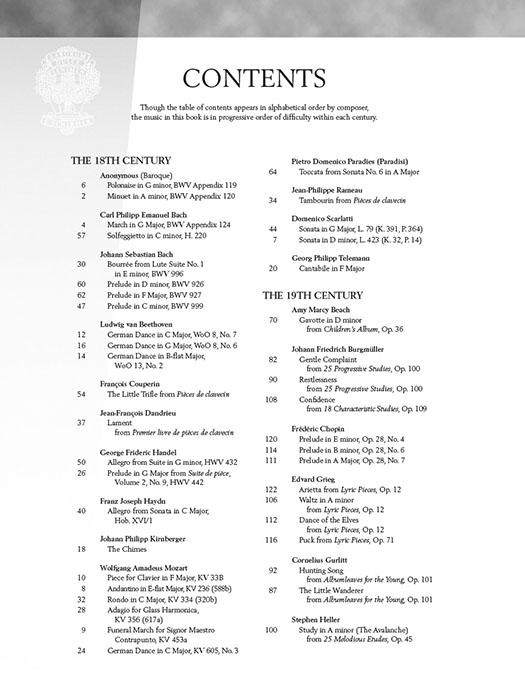 Three Centuries of Piano Music: Intermediate Level Three Centuries of Piano Music: Intermediate Level