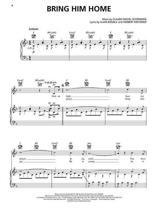 Les Miserables Hal Leonard Piano Play-Along Volume 24