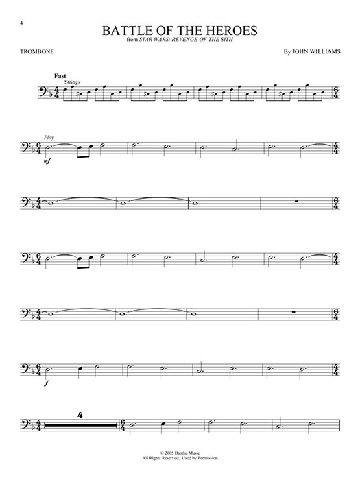 Star Wars: Music from All Nine Films Hal Leonard Instrumental Play-Along for Trombone