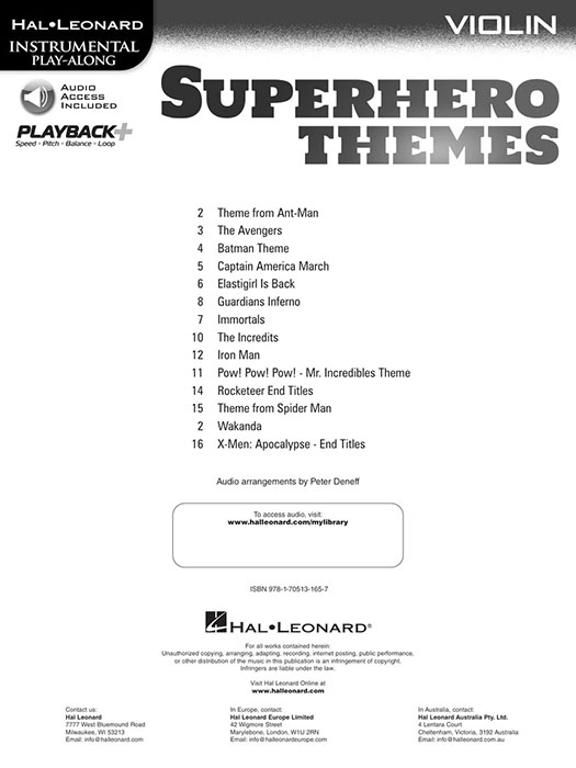 Superhero Themes for Violin