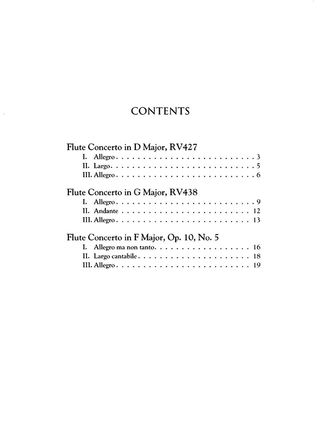 Vivaldi: 3 Concerti for Flute and Orchestra Vivaldi: 3 Concerti for Flute and Orchestra
