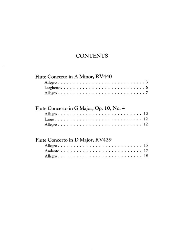 Vivaldi: Three Flute Concertos