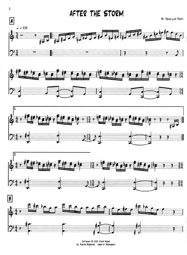 Jean-Luc Ponty Collection Lead Sheets for 22 Compositions