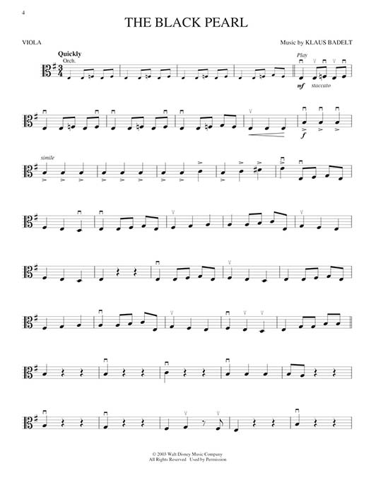 Pirates of the Caribbean for Viola Pirates of the Caribbean for Viola