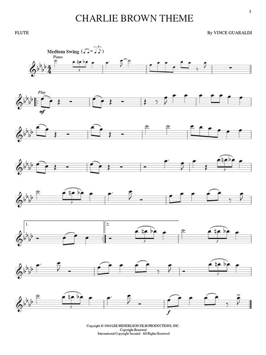 Peanuts Flute Hal Leonard Instrumental Play-Along