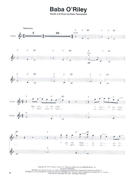 Rock Classics Hal Leonard Violin Play-Along Volume 24