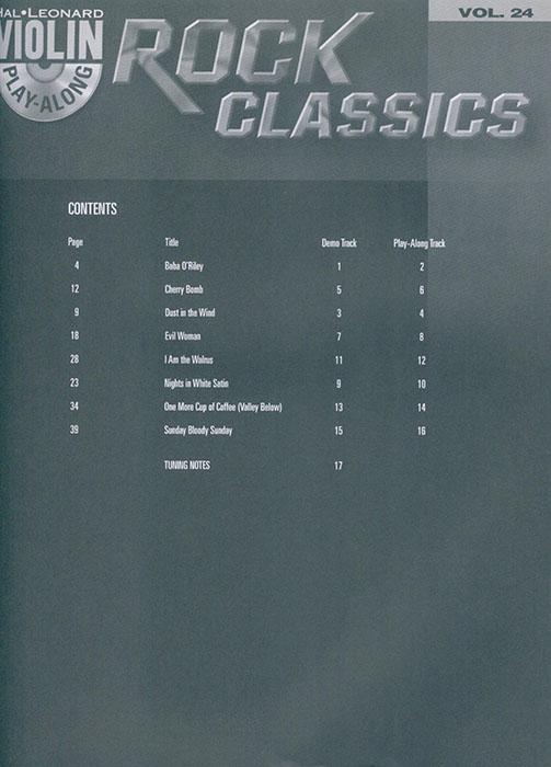 Rock Classics Hal Leonard Violin Play-Along Volume 24