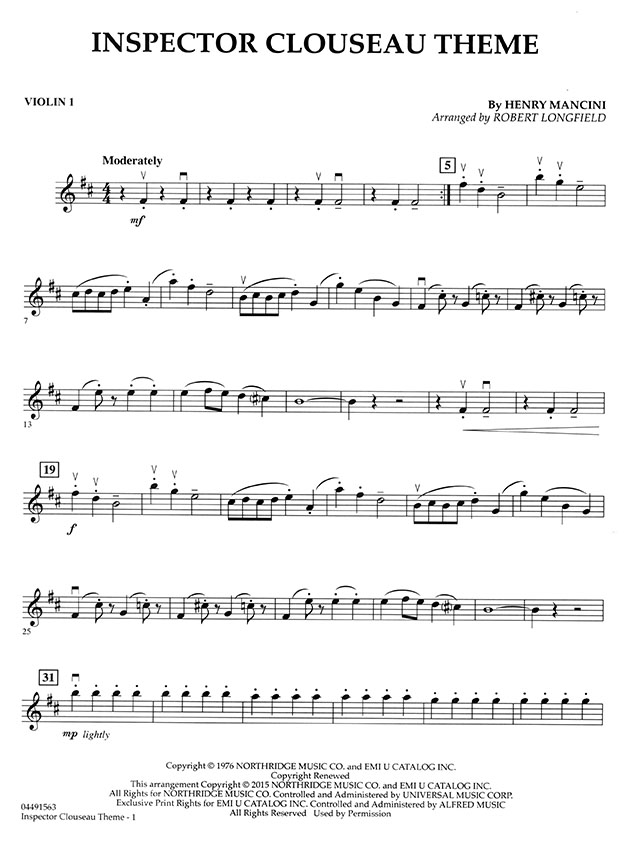 Pops【Inspector Clouseau Theme】for String Quartets Pops【Inspector Clouseau Theme】for String Quartets