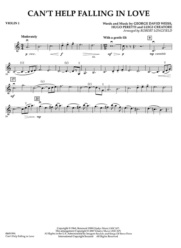 Pops【Can't Help Falling in Love】for String Quartets Pops【Can't Help Falling in Love】for String Quartets