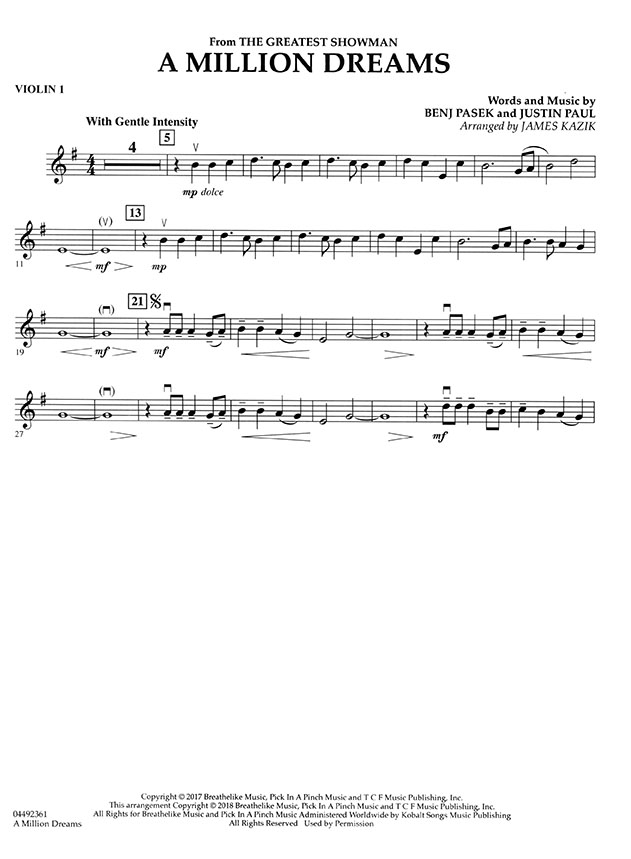 Pops【A Million Dreams】for String Quartets Pops【A Million Dreams】for String Quartets