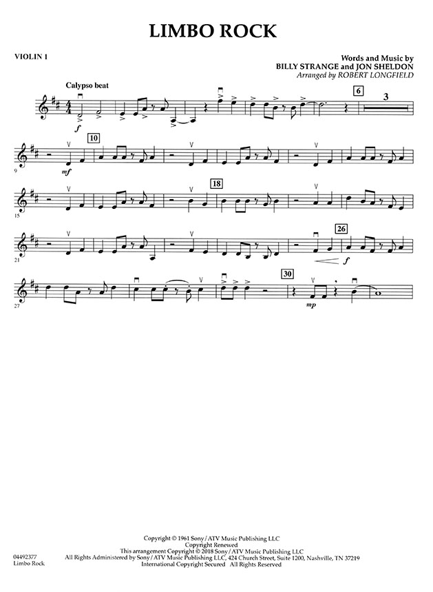 Pops【Limbo Rock】for String Quartets