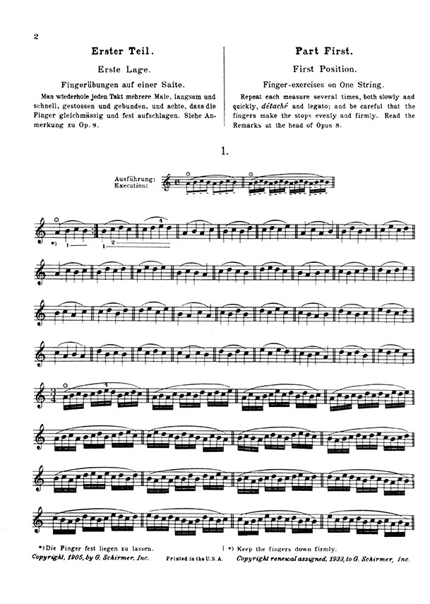Ševčík School of Violin Technics Op. 1, (PartⅠ)