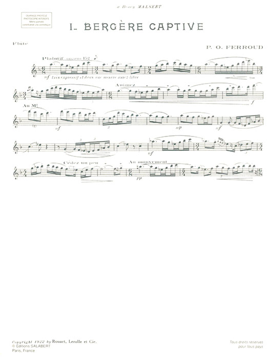 Pierre-Octave Ferroud Trois Pièces pour flûte Pierre-Octave Ferroud Trois Pièces pour flûte