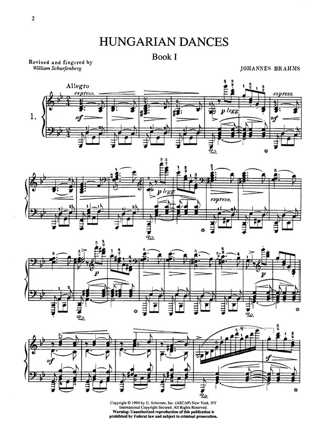 Brahms Hungarian Dances Complete (BookⅠ-Ⅳ) for Piano