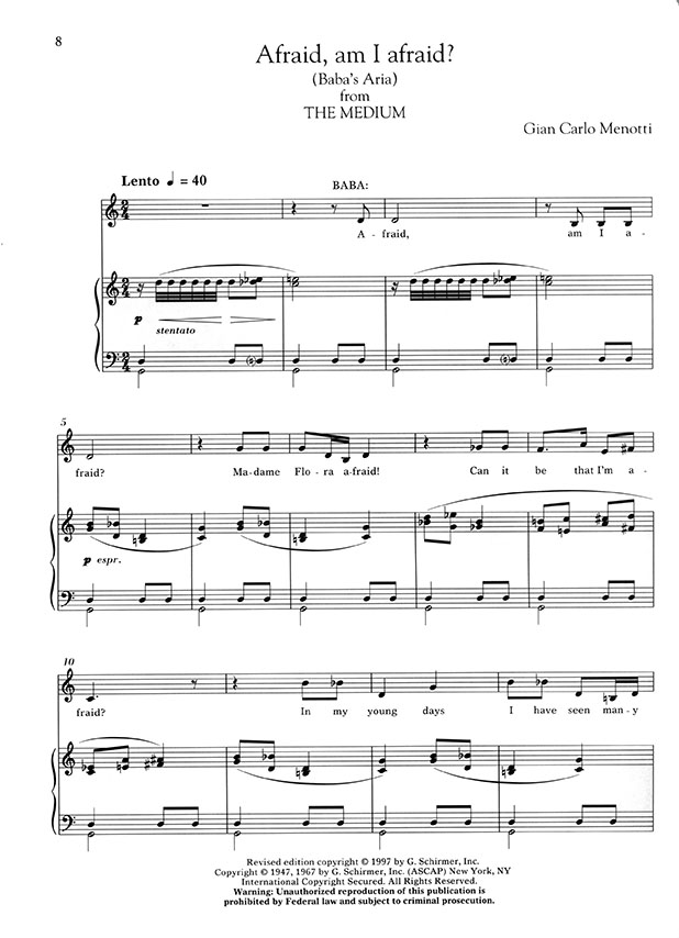 Menotti Arias for Mezzo-Soprano Menotti Arias for Mezzo-Soprano