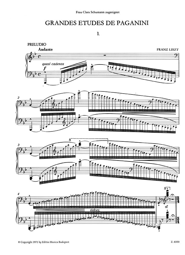 Liszt Grandes Etudes de Paganini für Klavier