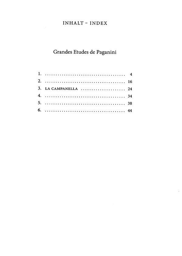Liszt Grandes Etudes de Paganini für Klavier Liszt Grandes Etudes de Paganini für Klavier