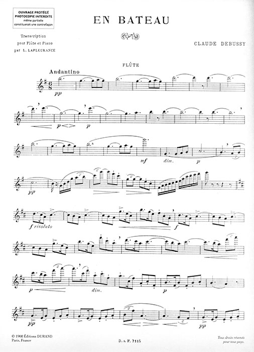 Claude Debussy En Bateau extrait de la 《Petite Suite》pour Flûte & Piano Claude Debussy En Bateau extrait de la 《Petite Suite》pour Flûte & Piano