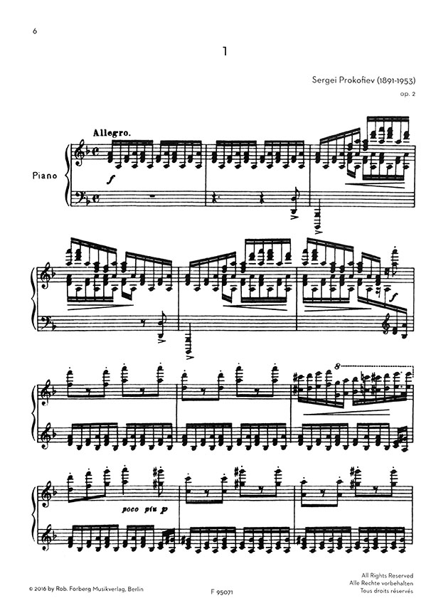 Sergei Prokofiev Selected Pieces and Studies Op. 2, 3, 4, 12 for Piano