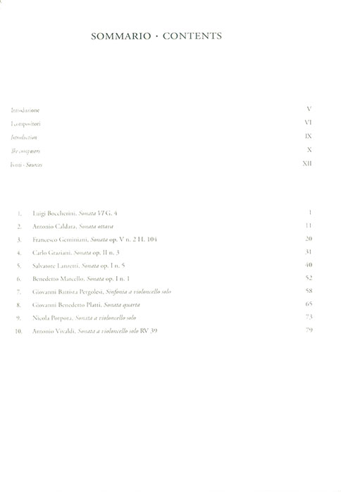 10 Sonate per Violoncello e Basso／10 Italian Sonatas for Cello and Continuo