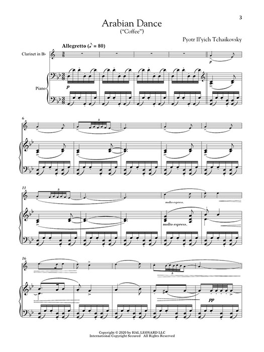 The Nutcracker for Classical Players Clarinet in B-flat & Piano