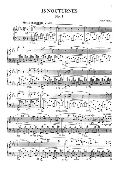 Field 18 Nocturnes Piano Solo