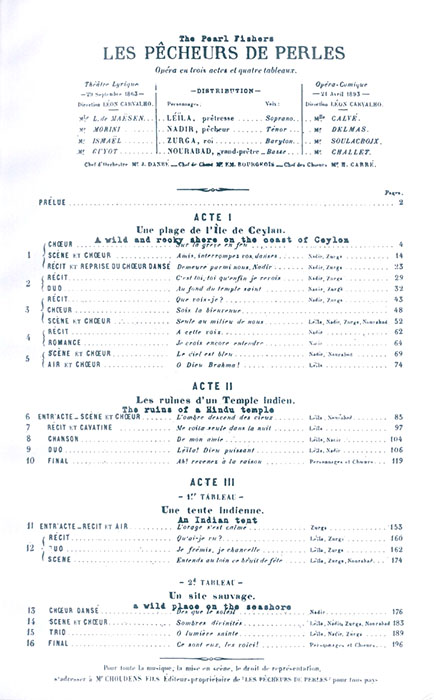 Bizet The Pearl Fishers Vocal Score Bizet The Pearl Fishers Vocal Score