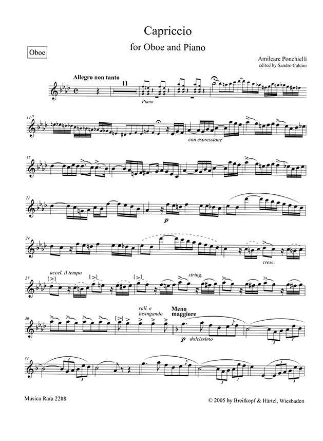 Amilcare Ponchielli Capriccio for Oboe and Piano