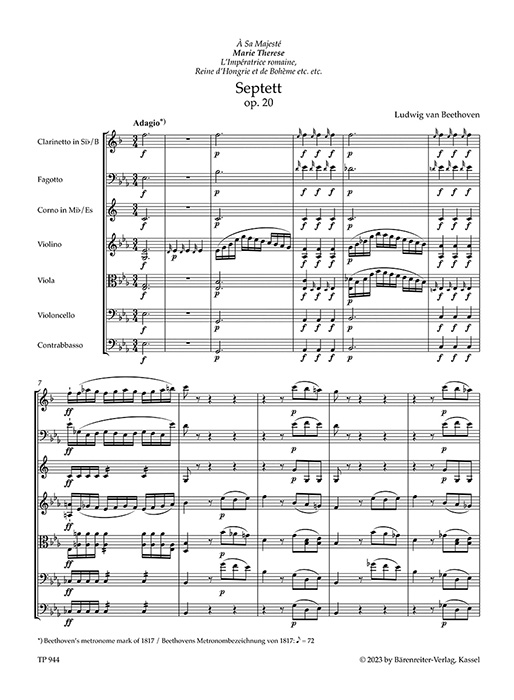 Beethoven Septett in Es Op. 20 Beethoven Septett in Es Op. 20