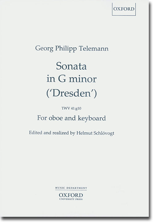 Georg Philipp Telemann Sonata in G minor ('Dresden') TWV 41:g10 for Oboe and Keyboard