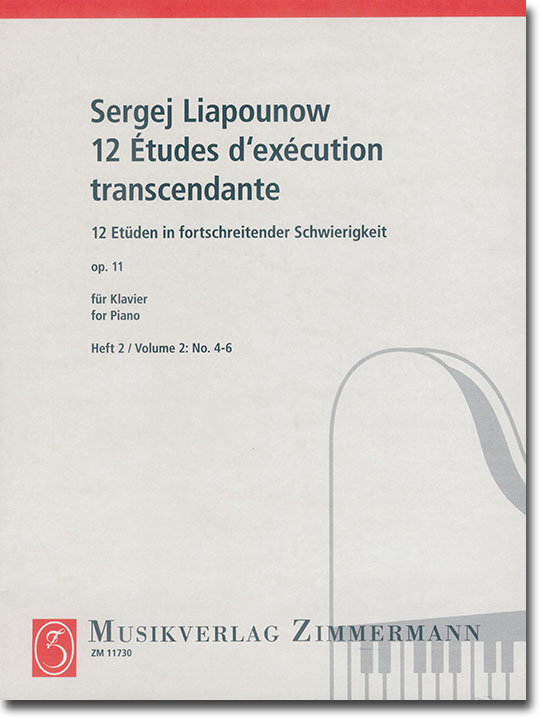 Sergej Liapounow 12 Études d'exécution transcendante  für Klavier Heft 2 No. 4-6