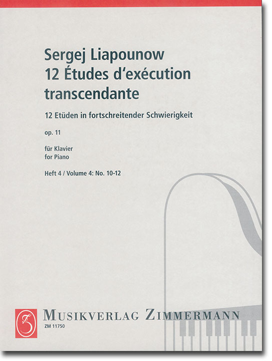 Sergej Liapounow 12 Études d'exécution transcendante  für Klavier Heft 4 No. 10-12