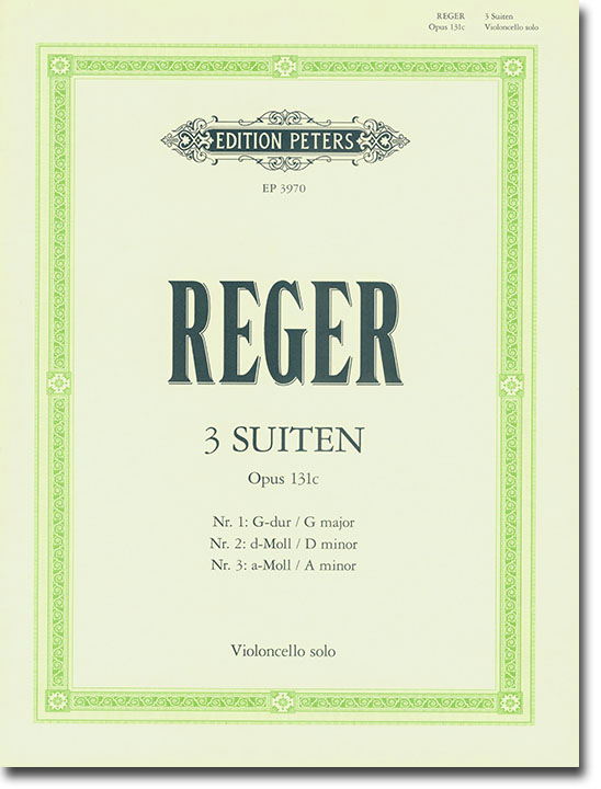 Reger 3 Suiten Opus 131c für Violoncello Solo