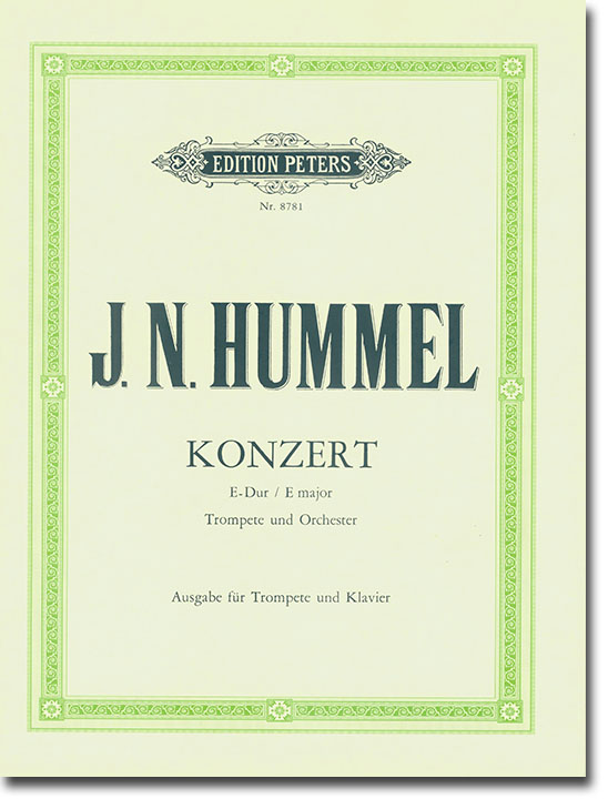 J. N. Hummel Konzert E Major Ausgabe für Trompete und Klavier