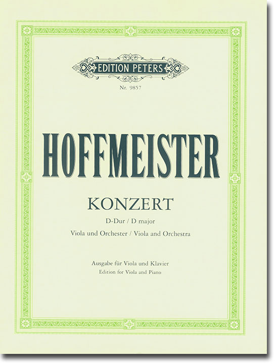 Hoffmeister Konzert D-dur Viola und Orchester Ausgabe für Viola und Klavier