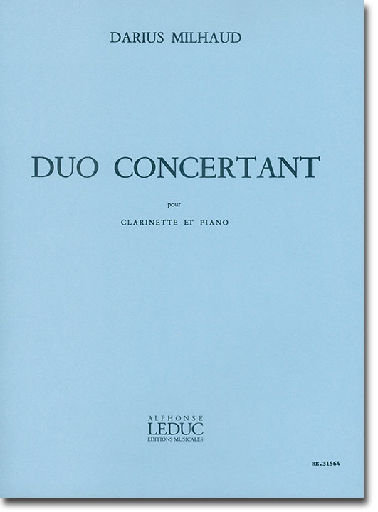 Darius Milhaud Duo Concertant pour Clarinette et Piano