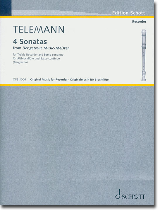 Telemann 4 Sonatas from Der Getreue Music-Meister for Treble Recorder and Basso Continuo