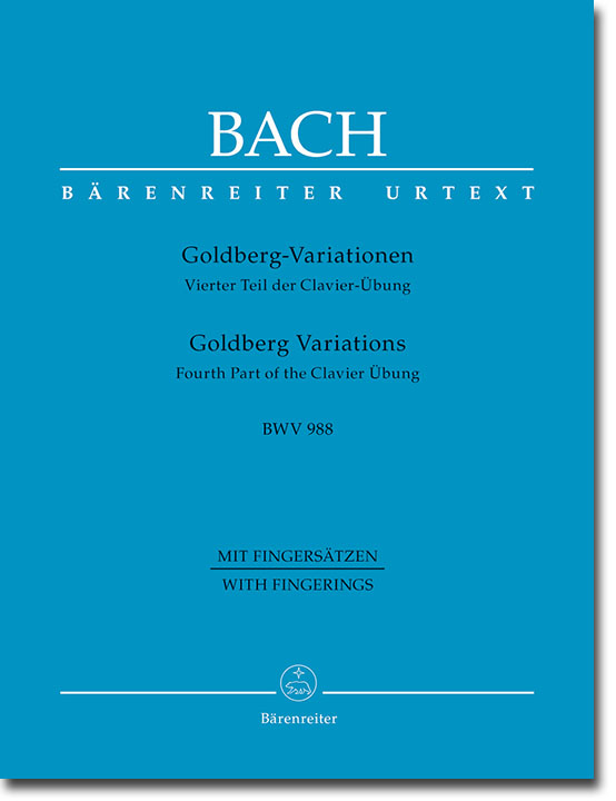 Bach Goldberg-Variationen Vierter Teil der Clavier-Übung BWV 988 for Piano With Fingerings