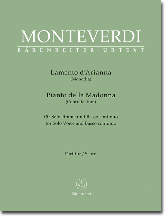 Monteverdi Lamento d'Arianna／Pianto della Madonna für Solostimme und Basso continuo