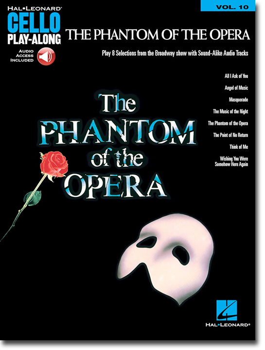 The Phantom of the Opera Hal Leonard Cello Play-Along Volume 10